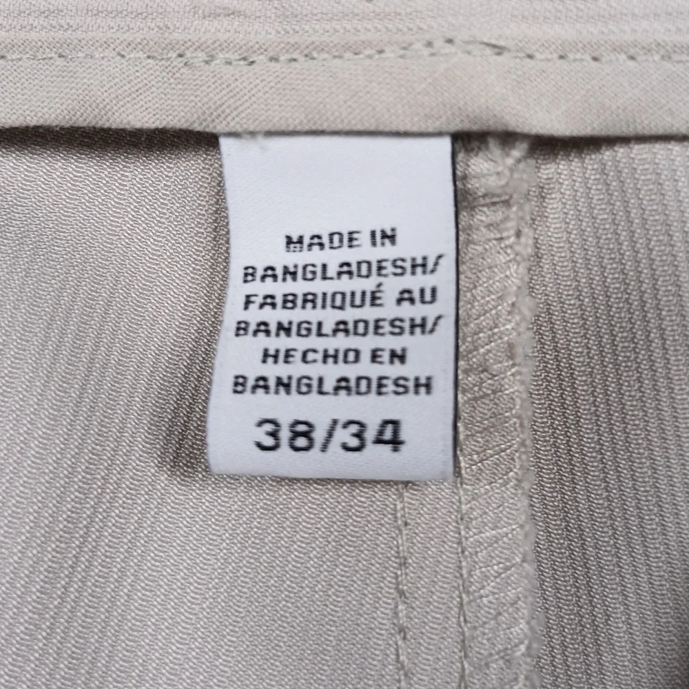 IZOD Golf Pants Men's‎ 38x34 Beige Performance Flat Front